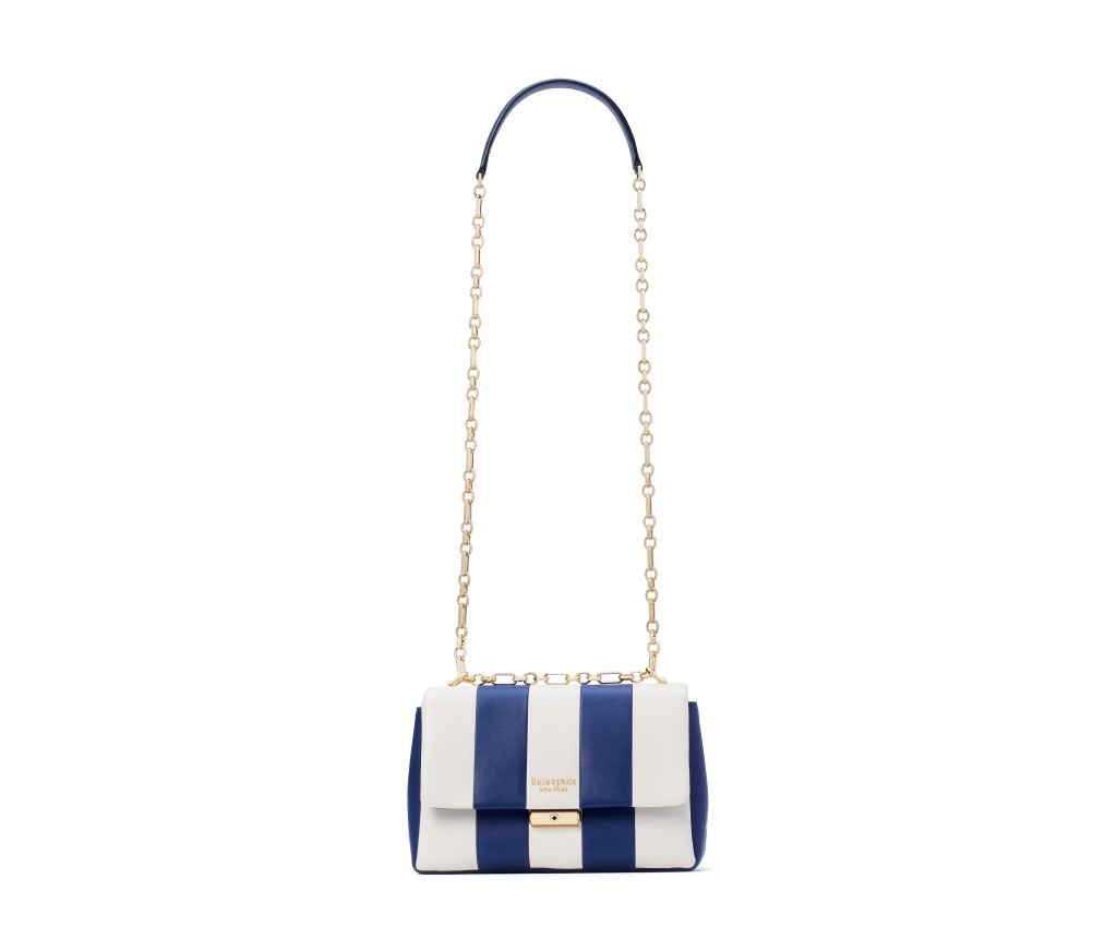 carlyle striped smooth leather medium shoulder bag (outerspace multi)